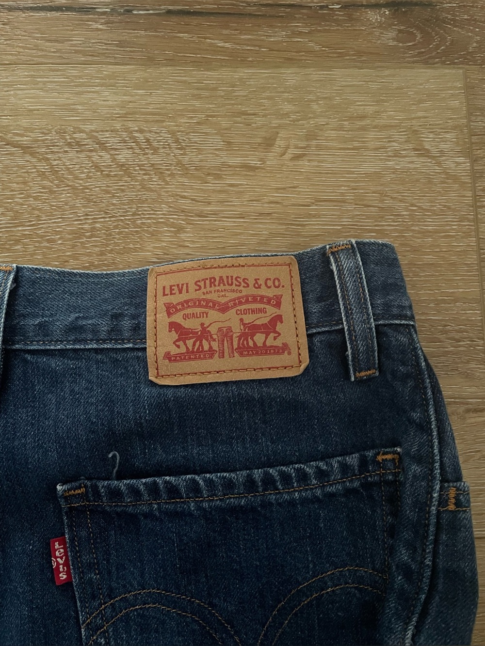 Levi’s A line knee length denim skirt 100% cotton size 25 - Picture 6 of 9